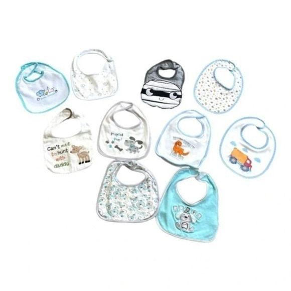 Bundle of 10 pcs of baby bibs various brands and design preloved - Picture 1 of 4
